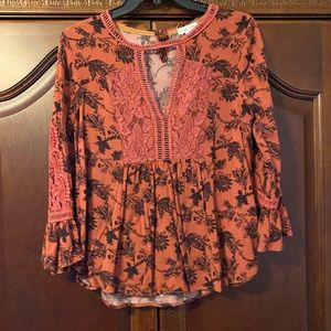 Navy blue and Coral shirt